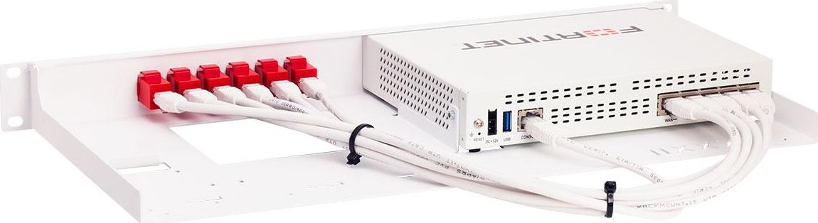 Рамка за монтирање Fortinet RM-FR-T14 за FortiGate 40F, 1U, за 19-инчен шкаф, бела
