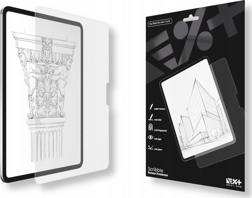 Mbrojtëse ekrani Next One Scribble, teksturë letre, për iPad Pro M4 11"
