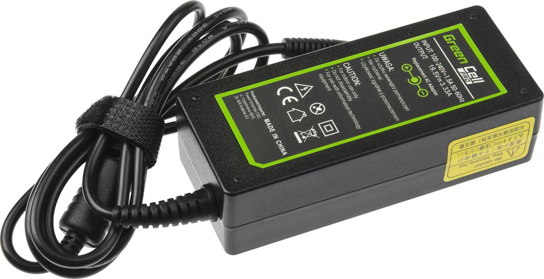 Adapter AC për laptop Green Cell (AD42P), 65W, 1.7 mm, 3.3A, 19.5V
