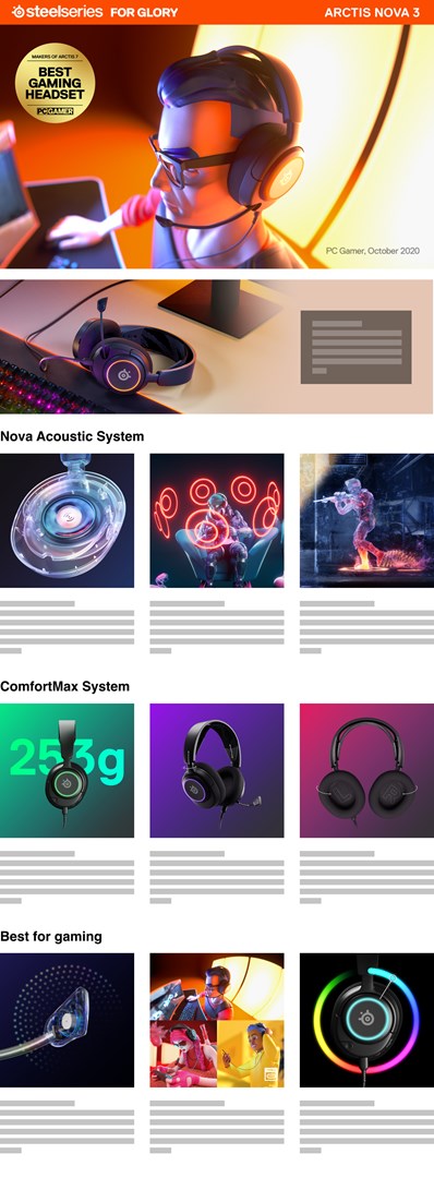 Kufje gaming SteelSeries Arctis Nova 3, 7.1 Surround, RGB, të zeza