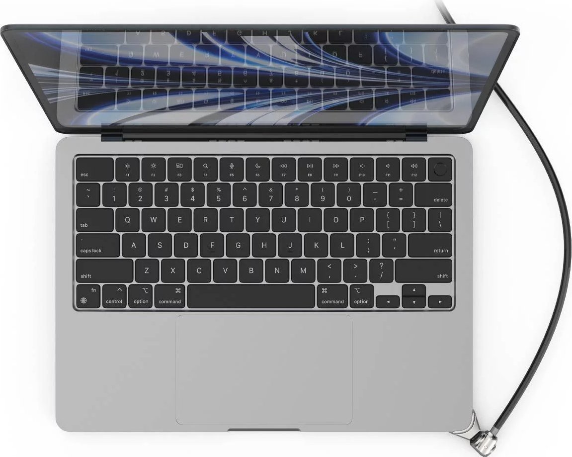 Adapter sigurie Compulocks Ledge për MacBook Air 13" M2 M3, me kyç me çelës, argjendtë