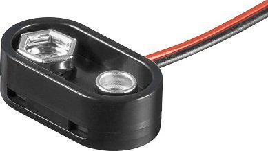 Kapëse lidhëse për bateri 9V Goobay, me kabllo 150mm, e zezë