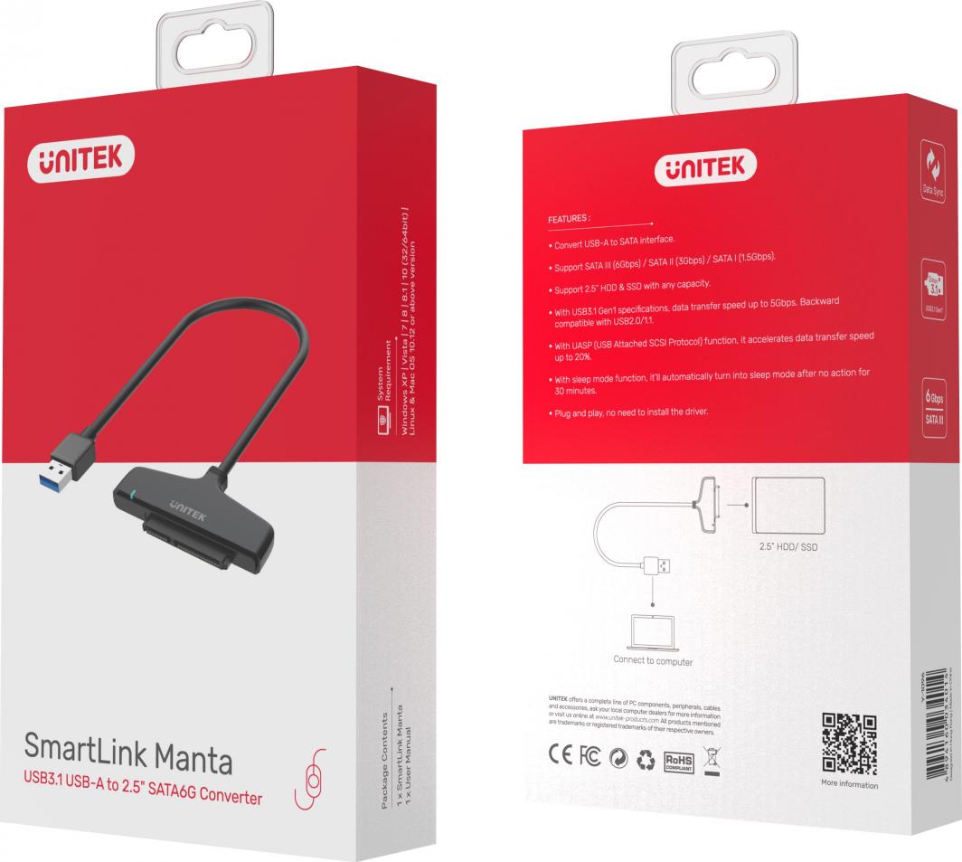 USB Konvertues Unitek 3.0 - SATA III 6G (Y-1096)