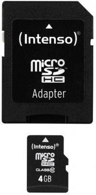 Kartë e memories Intenso, MicroSDHC, 4GB, Class 10, me përshtatës