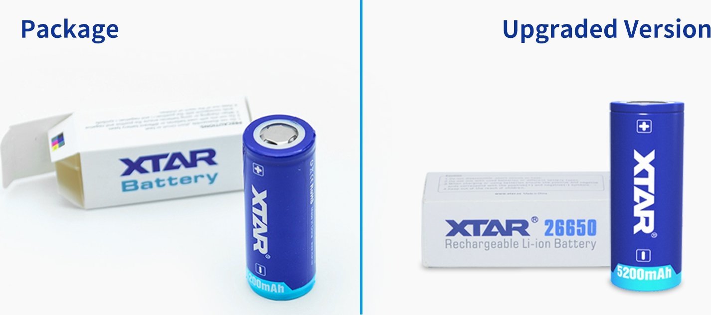 Рикабилна батерија Tovatec XTAR26650 A, 26650, 5200mAh, FLAT TOP