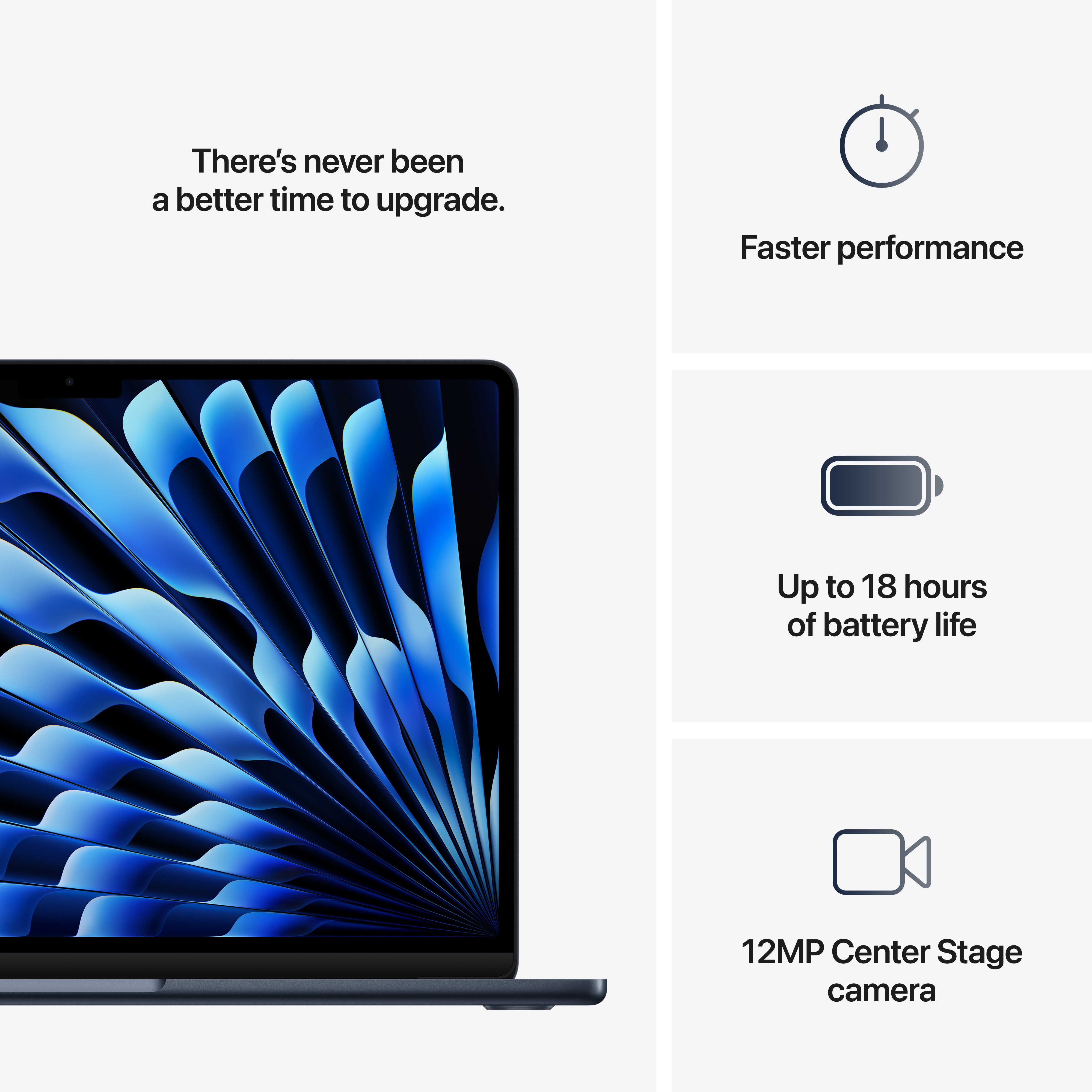 Apple MacBook Air, 13.6", M4 10-core, 16GB, 256GB SSD, 8-core GPU, Midnight