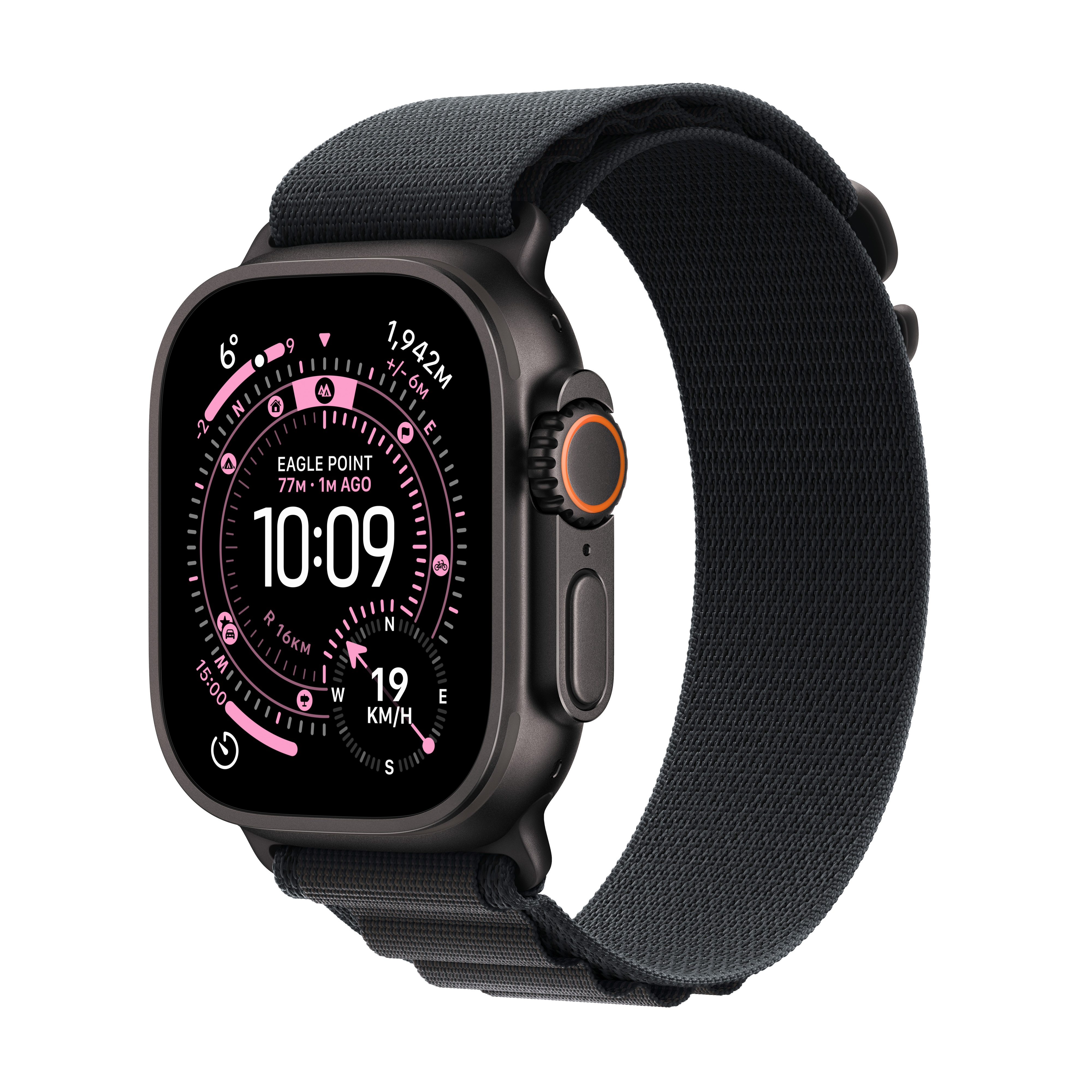 Apple Watch Ultra 3 Cellular 49mm Black Titanium Case with Black Alpine Loop, Medium