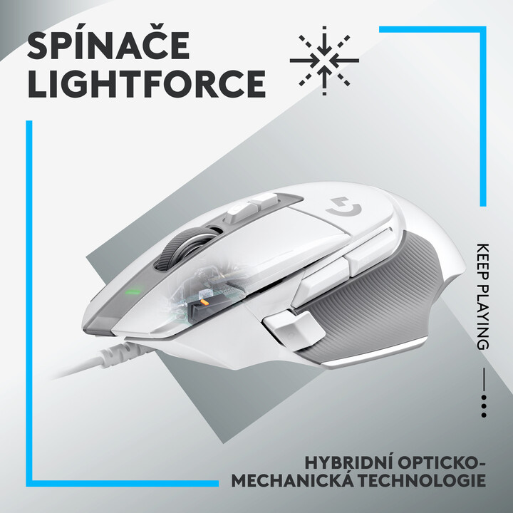Maus Logitech G502 X, i bardhë