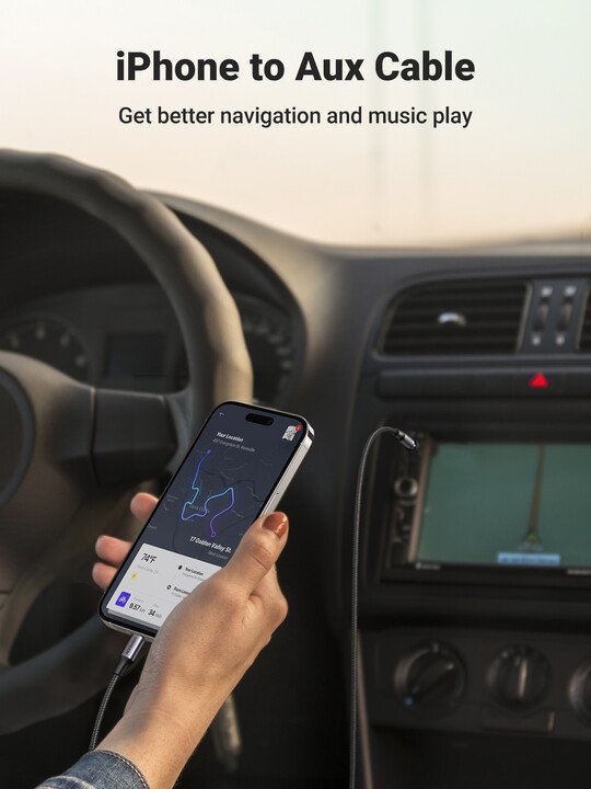 Кабел UGREEN Lightning до 3,5mm Aux, црн