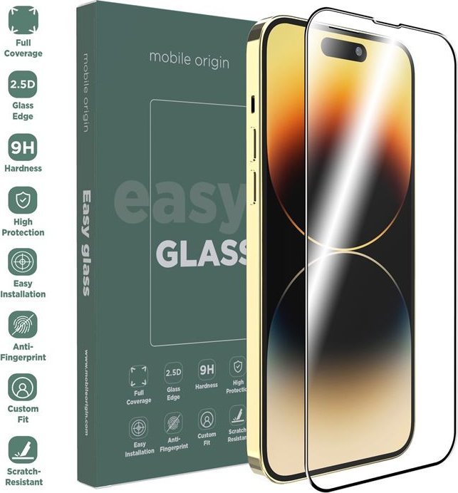 Mbrojtës ekrani Mobile Origin EasyGlass, për iPhone 14 Pro Max, xham i fortë, transparant