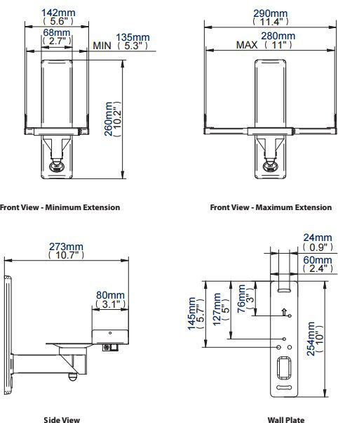 Kllapa muri për altoparlantë B-Tech, 2 copë, të zeza