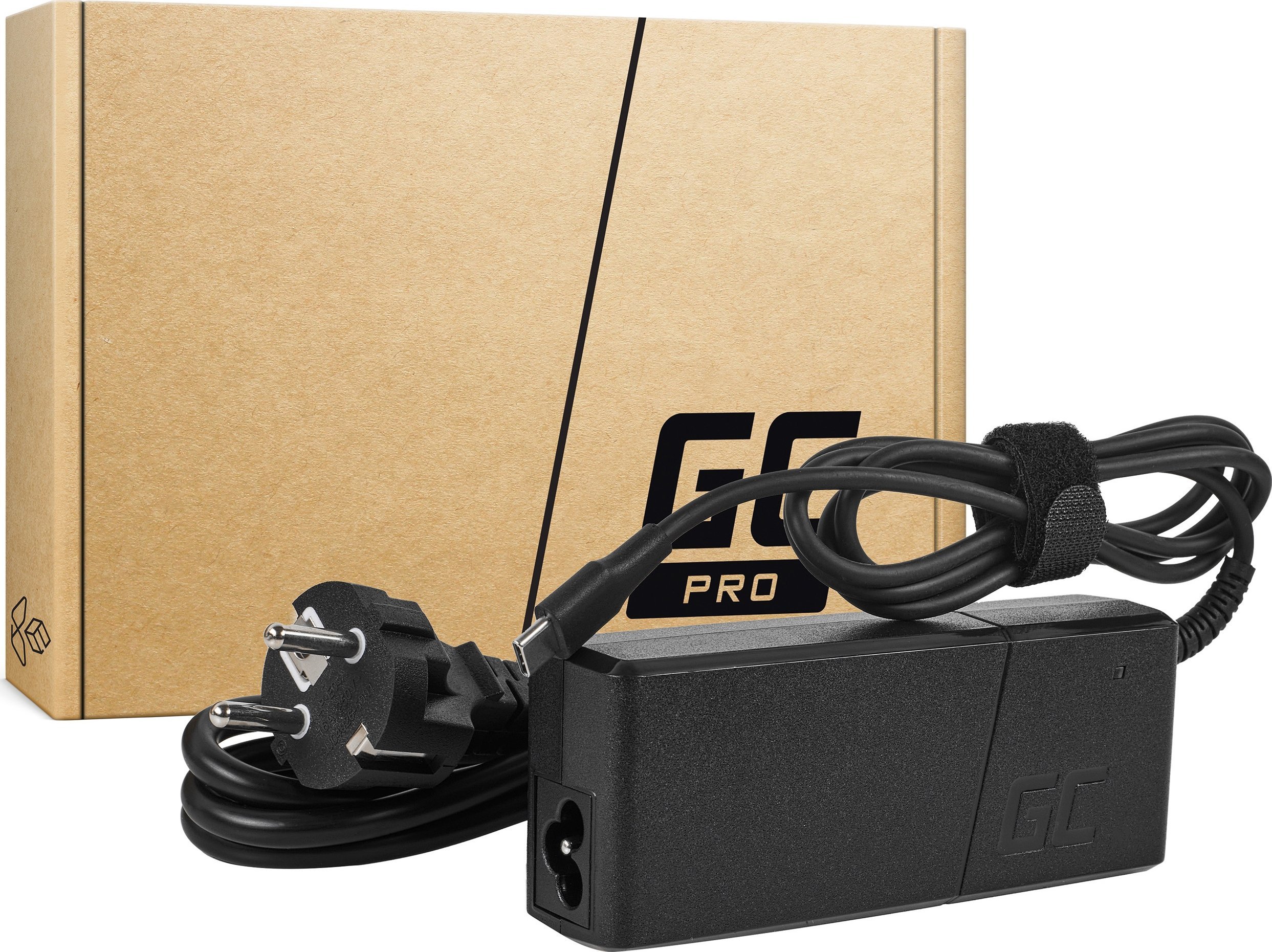 Adapter karikues Green Cell AD139P, universal 90W, me tregues LED, i zi