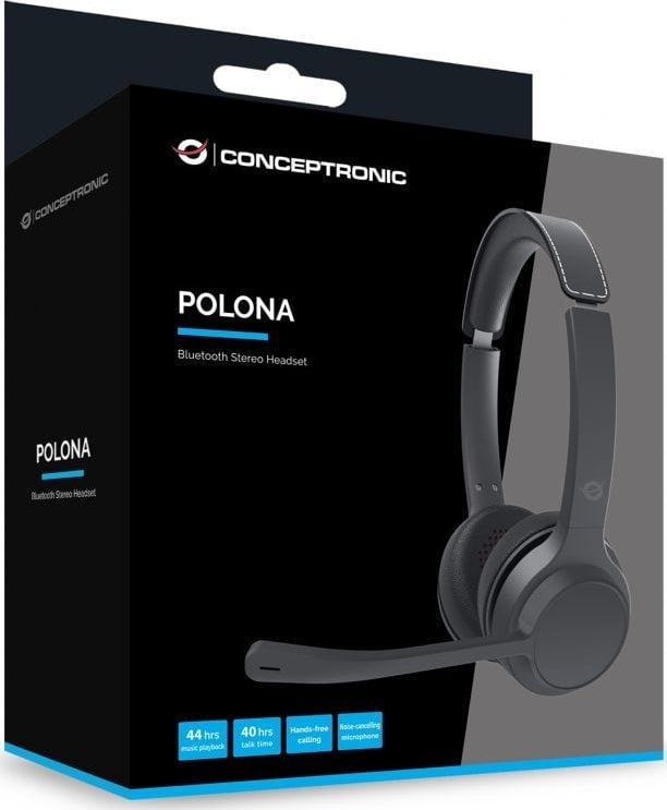 Kufje Conceptronic POLONA04B, Bluetooth, me kabllo, të zeza