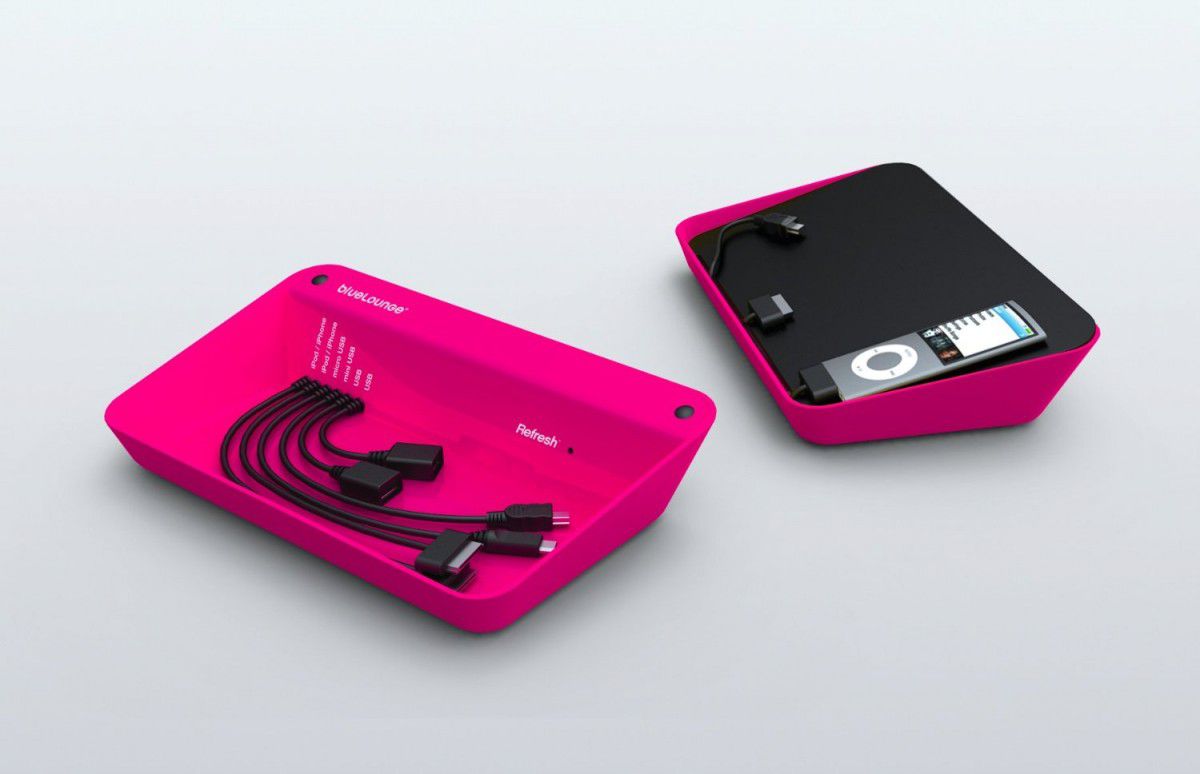 Stacion karikimi BlueLounge Refresh, 1A, multi USB, rozë