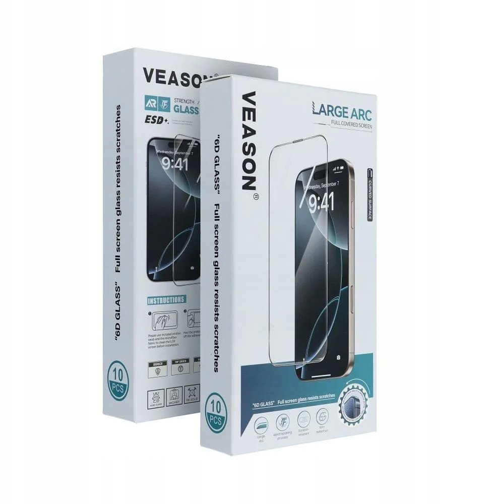 Xham mbrojtës Veason 6D Pro, set 10 copë, për Samsung Galaxy S22 S23, i zi