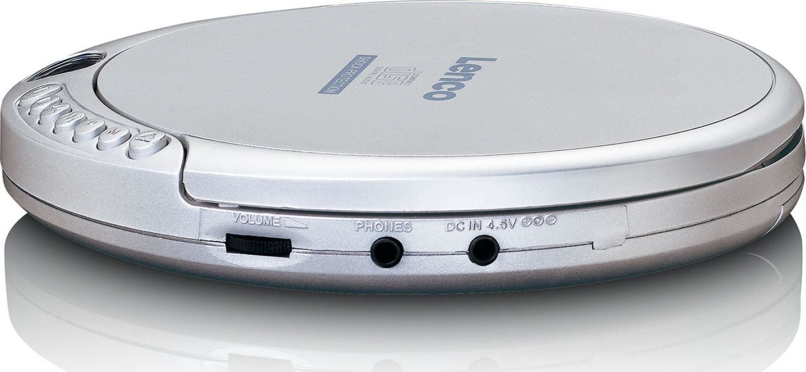 Пренослив CD плеер Lenco CD-201, MP3, LCD екран, сребрен