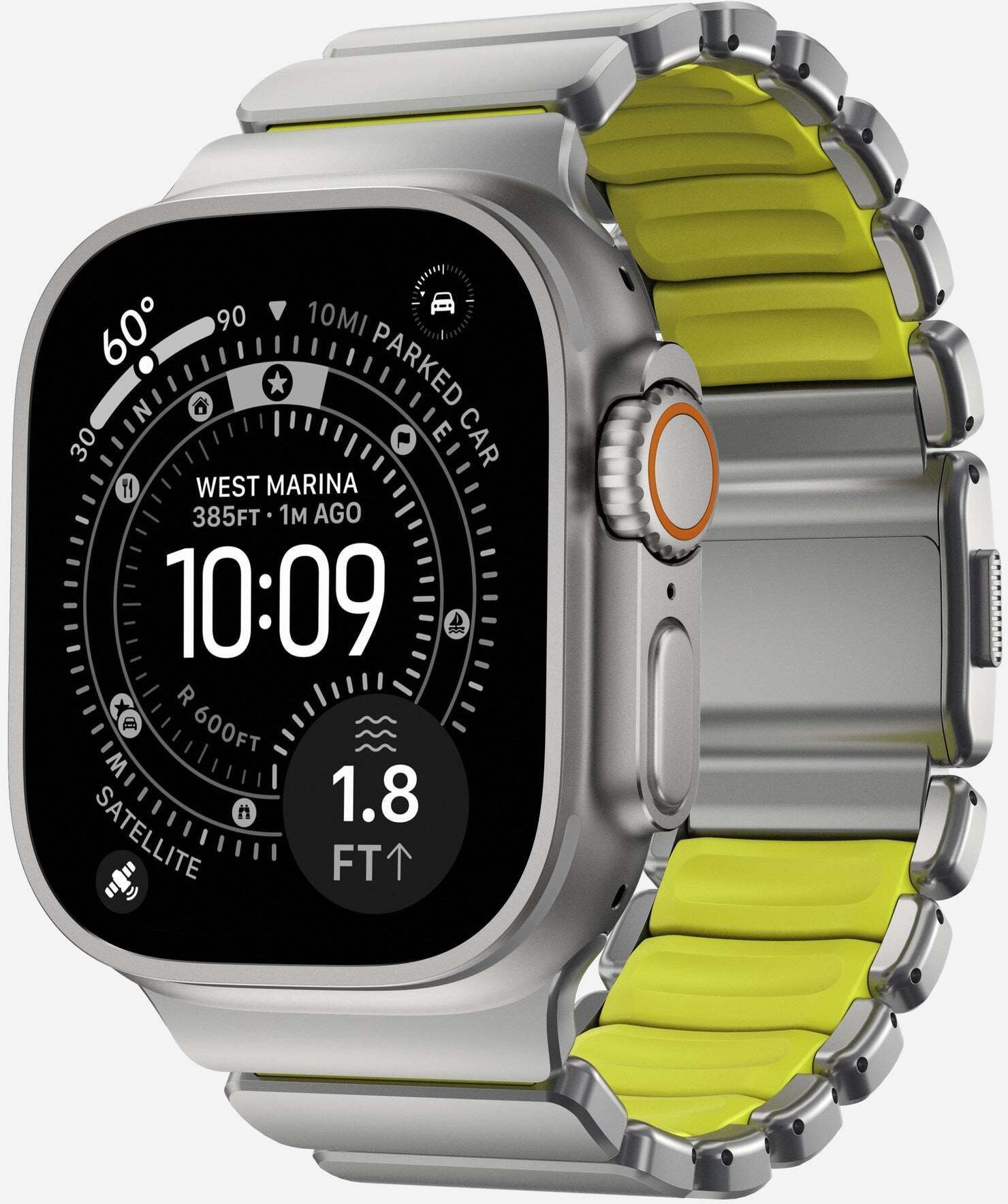 Rrip ore Stratos Band për Apple Watch, 49mm, titan natyral FKM, Volt