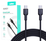 Kabllo Aukey, USB C / USB C, 1 m, e zezë Kabllo Aukey, USB C / USB C, 1 m, e zezë