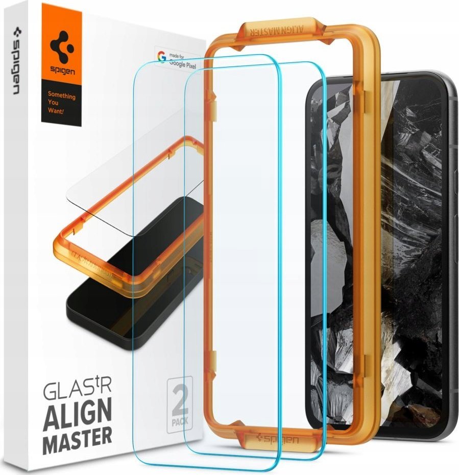 Xham mbrojtës Spigen Glas tR AlignMaster, Google Pixel 8a, 2 copë, transparent