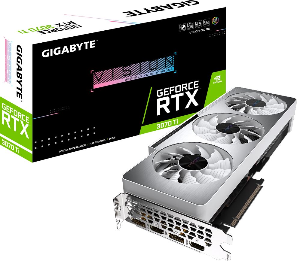 Kartë grafike Gigabyte, GeForce RTX 3070 Ti Vision OC, 8GB GDDR6X (GV-N307TVISION OC-8GD)