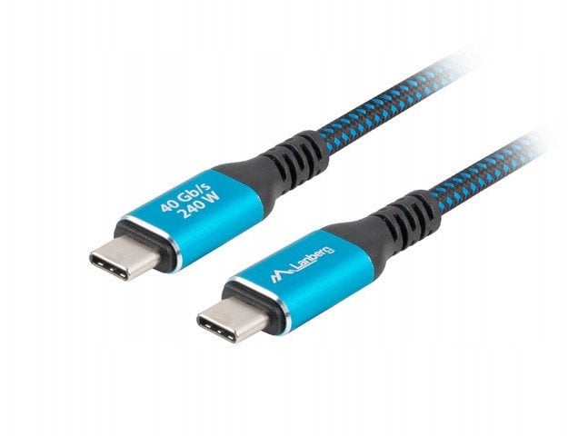 Kabllo USB Lanberg CA CMCM 44CU 0005 BK, USB C në USB C 0.5m, USB 4.0 240W 8K, e zezë