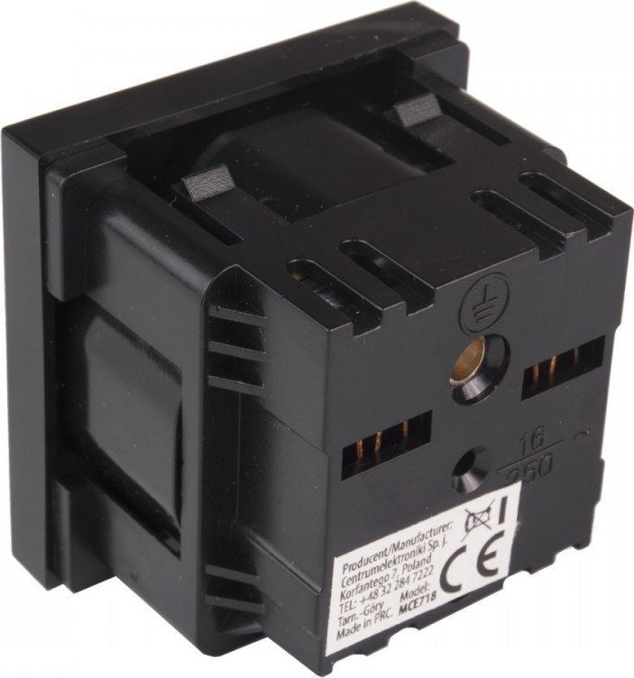 Prizë elektrike Maclean Type E MCE718B, 250V 16A, për korniza xhami, e zezë