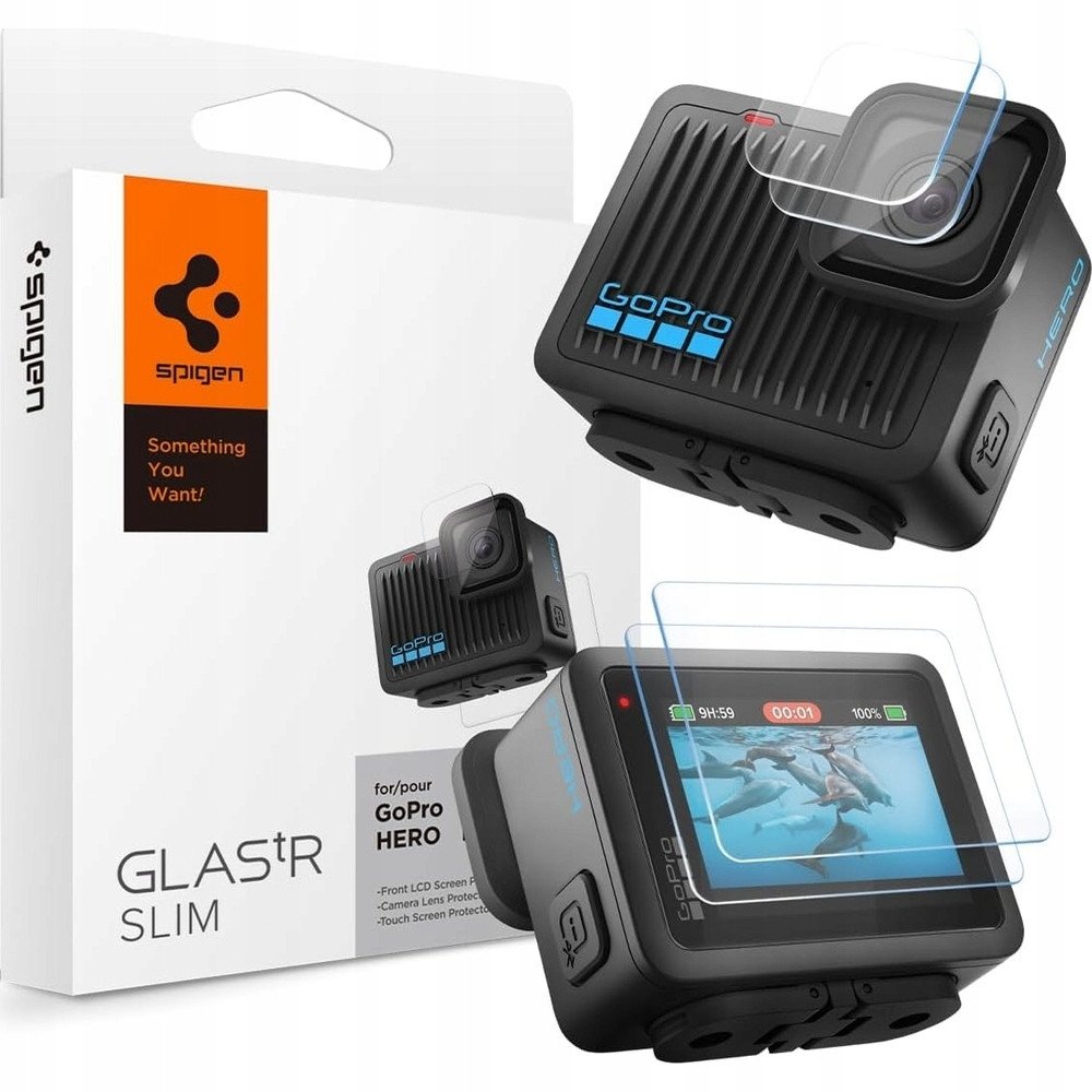 Mbrojtëse ekrani Spigen Glass TR Slim Multi Pack, xham i temperuar, për GoPro Hero 4K, transparente