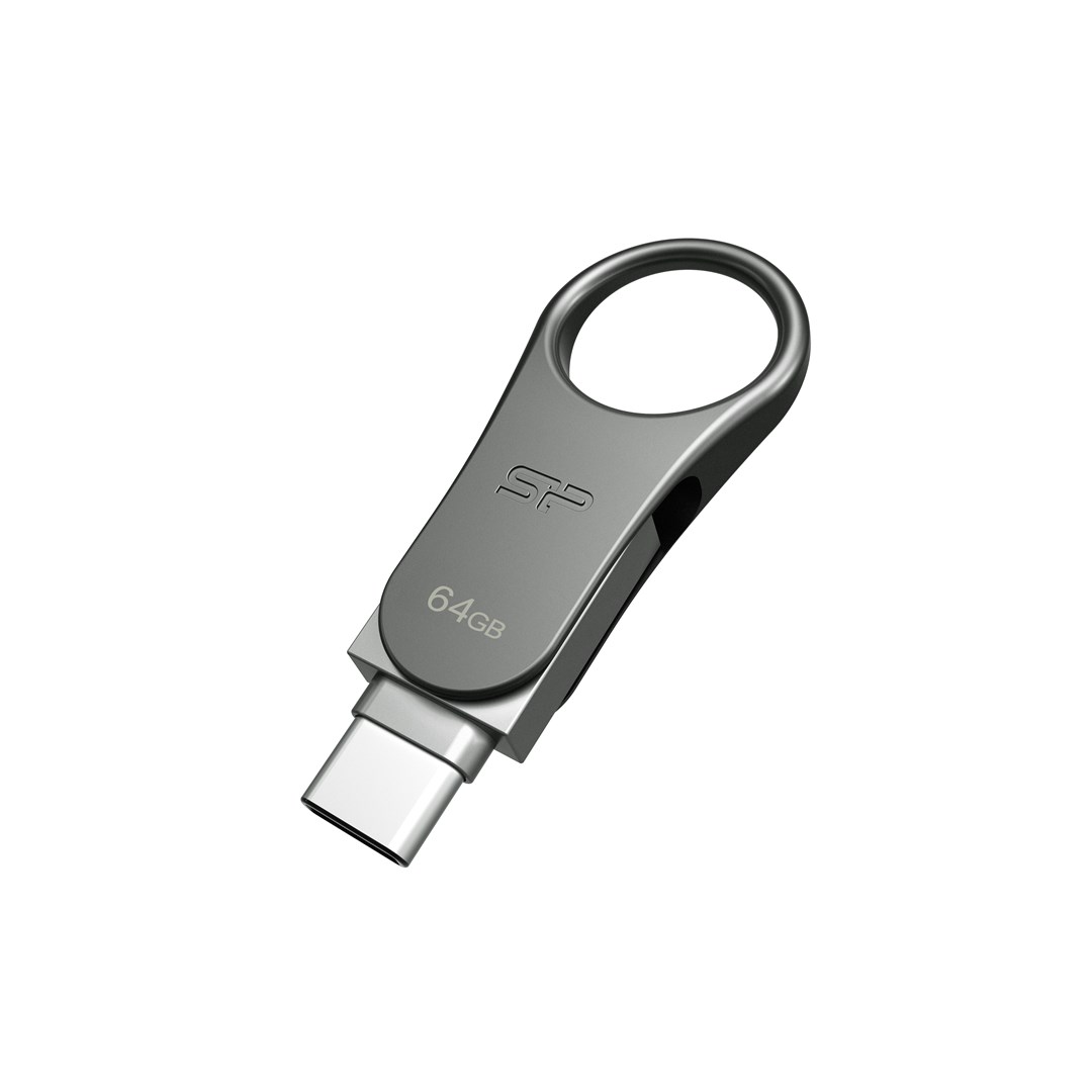USB Silicon Power Mobile C80, 64GB, USB Type-A/USB Type-C, titan