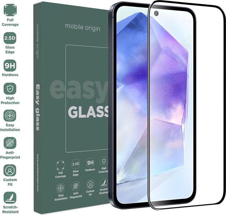 Xham mbrojtës Mobile Origin EasyGlass për Samsung Galaxy A55 5G, Double Strong, transparent