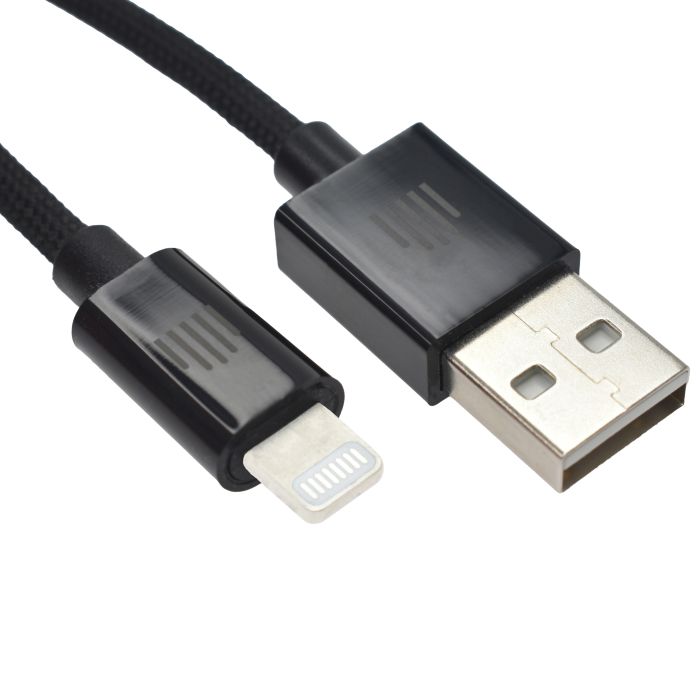 Dviced Cable USB-A To Lightning Nylon Textile 1,25M, Black