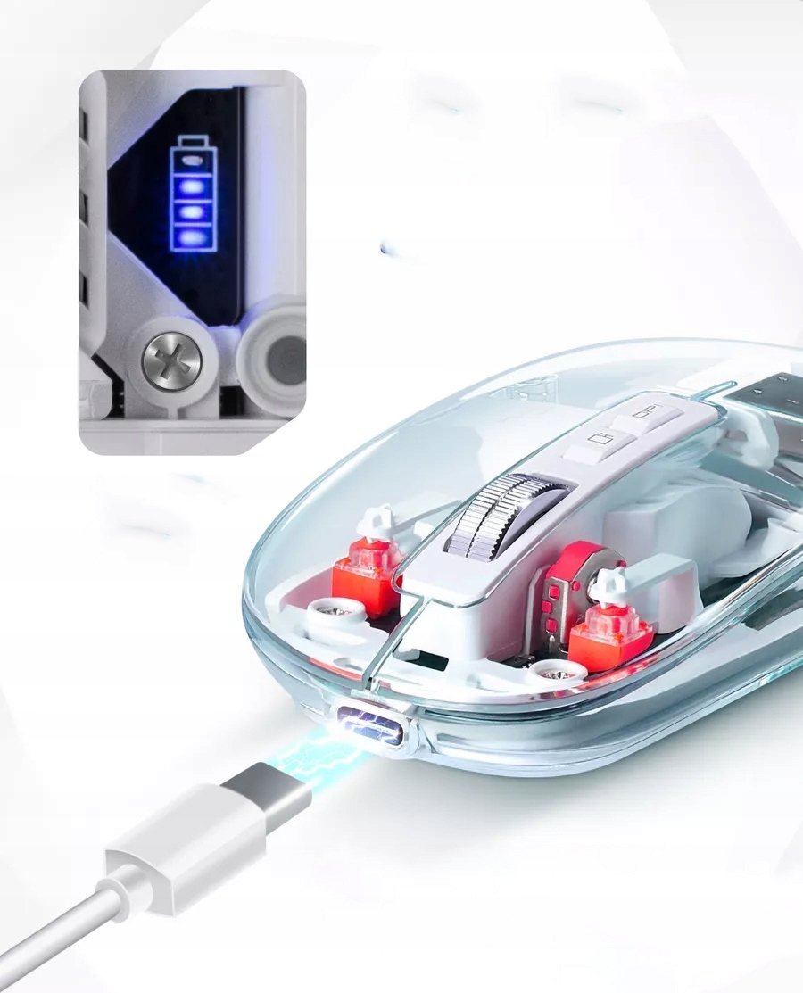Maus Defender IXES MM-999, wireless RF dhe Bluetooth, RGB, transparent