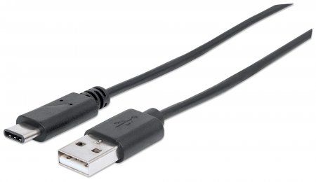 Manhattan USB 3.0 Type-A до Type-C Кабел за Уреди, 10 ft, Црн