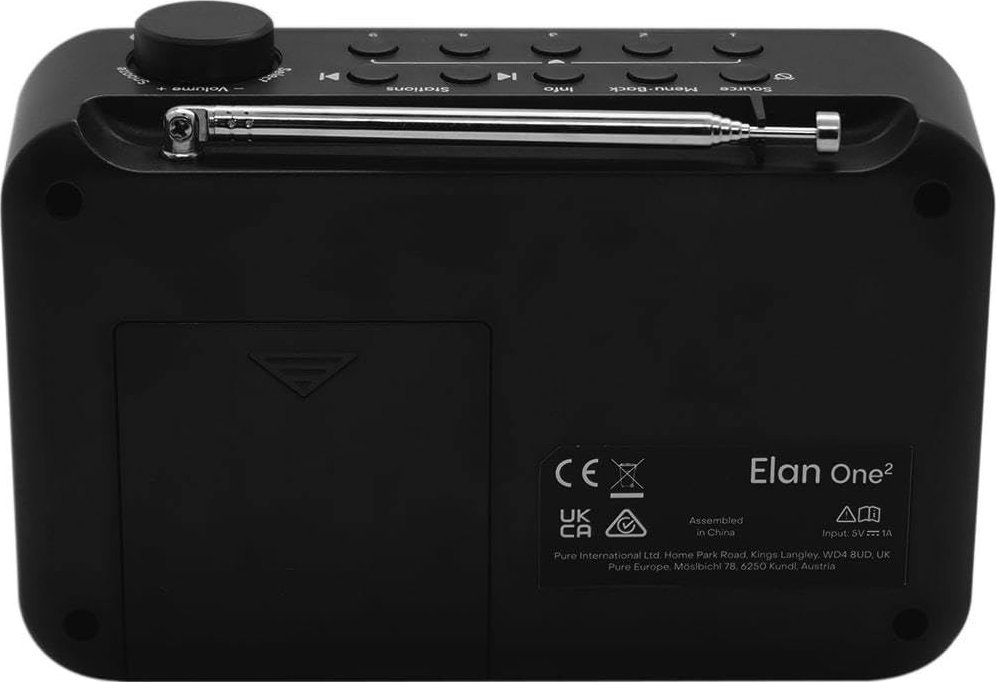Radio portative Pure Elan One2, DAB+, Bluetooth, e zezë
