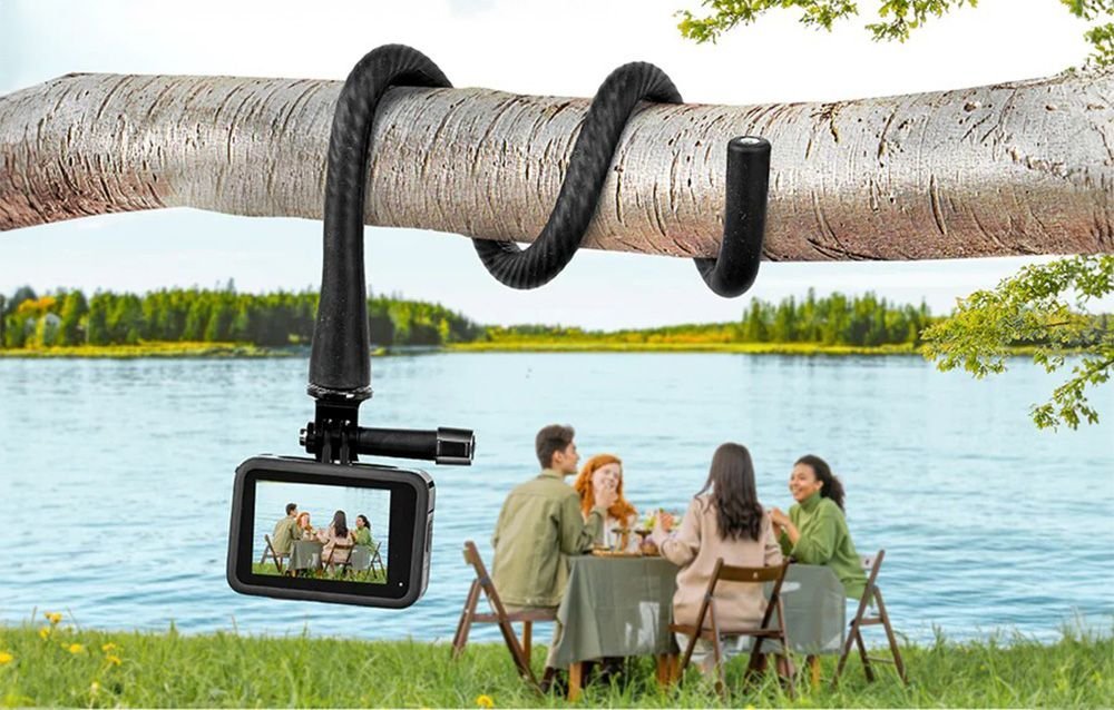 Флексибилна држачка за акциона камера TELESIN Mini, октопод статив со клипса, за GoPro Insta360 DJI Action и телефон