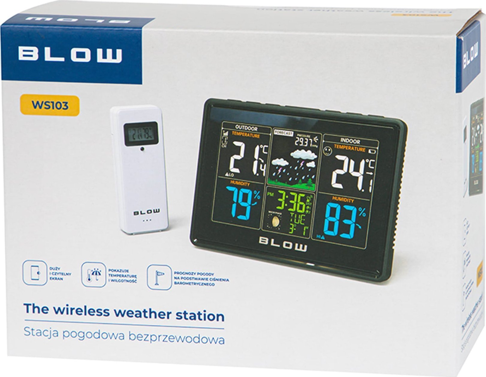 Stacion moti pa tel Digoo, higrometër barometër termometër, ekran LED, i zi