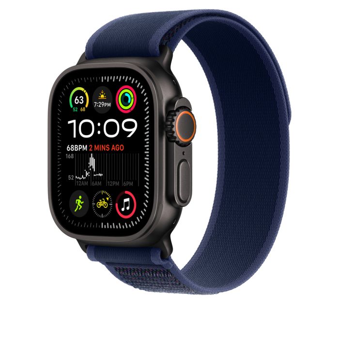 Apple Watch 49mm Loop, Blue Trail Loop, Black Titanium Finish, M/L