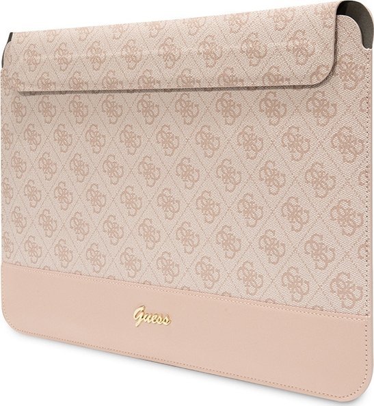 Futrollë laptopi Guess 4G Smooth, 13/14", PU, rozë