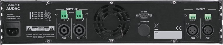 Përforcues audio Audac SMA350, 2 kanale, 350W, i zi