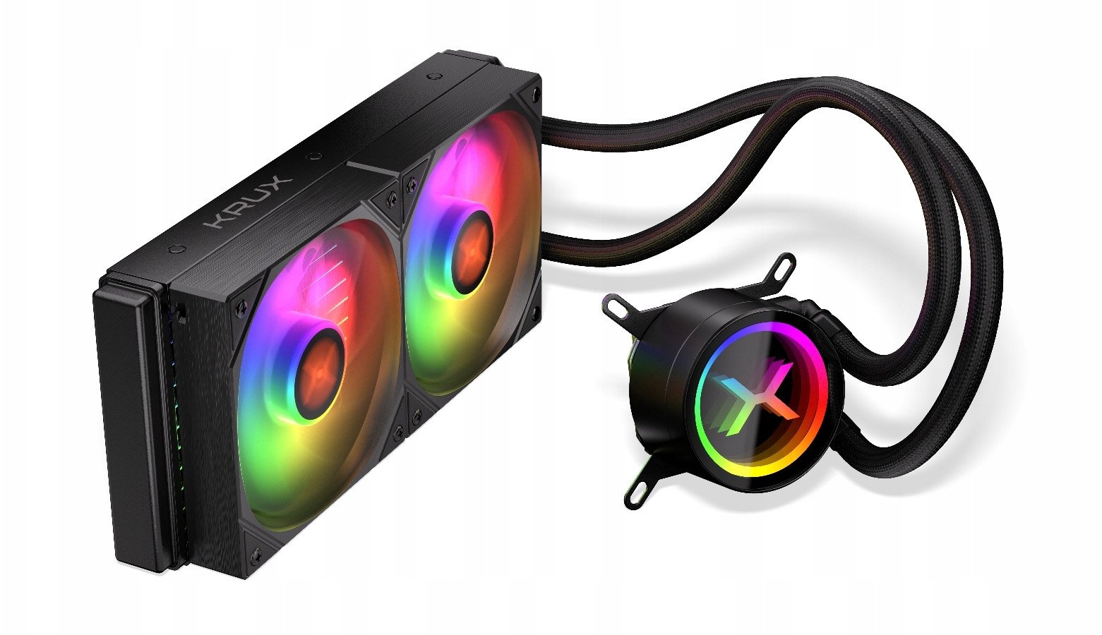 Ftohës uji për procesor Krux HydroX 240 ARGB, 240mm, dy ventilatorë 120mm PWM, me ARGB