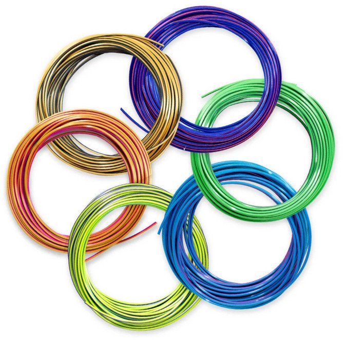 Filament 3D 3Doodler Flow Tri Colour, set 6 bobina, 1.75mm, shumëngjyrësh