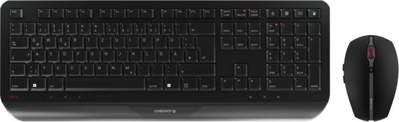 Set tastierë dhe mausi Cherry Gentix Desktop, wireless, ergonomik, i zi