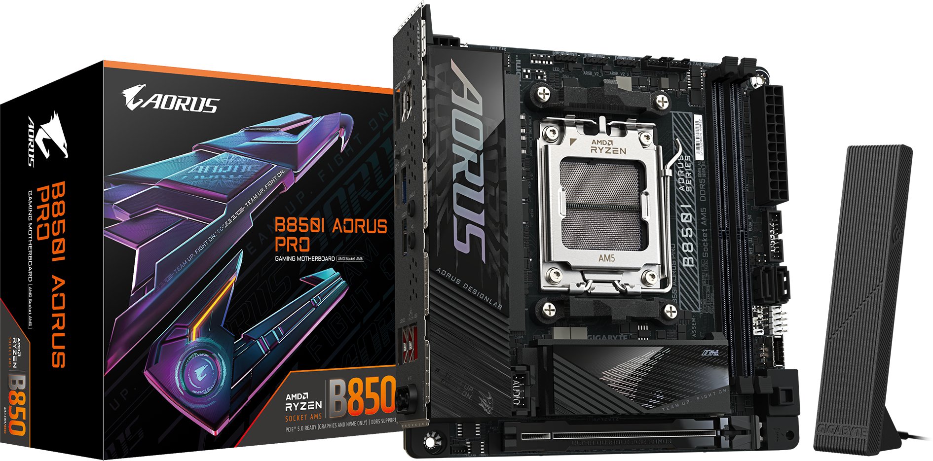 Pllakë amë Gigabyte B850I Aorus Pro, AMD AM5, Mini ITX, DDR5, WiFi 7