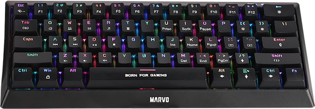 Гејминг тастатура Marvo KG962EN B, механичка Blue, 60%, со светла, црна