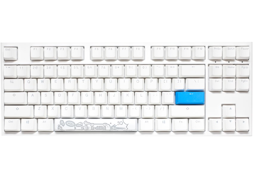 Tastierë lojërash Ducky One 2 RGB TKL, USB, Cherry MX Black, e bardhë 