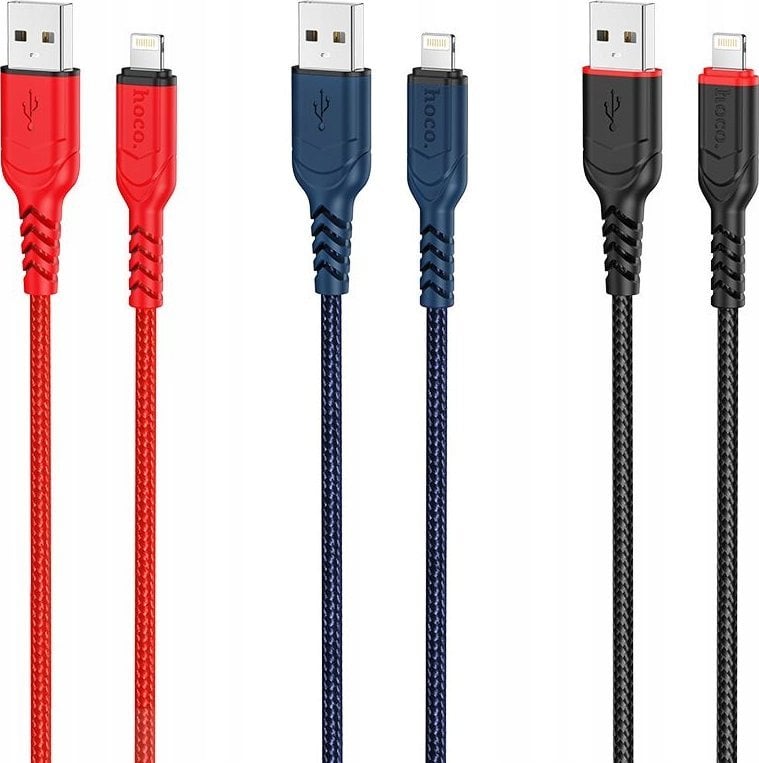 Kabllo USB Hoco X59, USB A në Lightning, 3m, 2.4A, e zezë