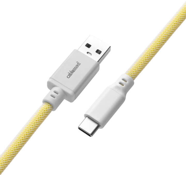 Кабел, CableMod Pro Coiled Cable, USB-C/USB-A, 1,5m,Жолта боја