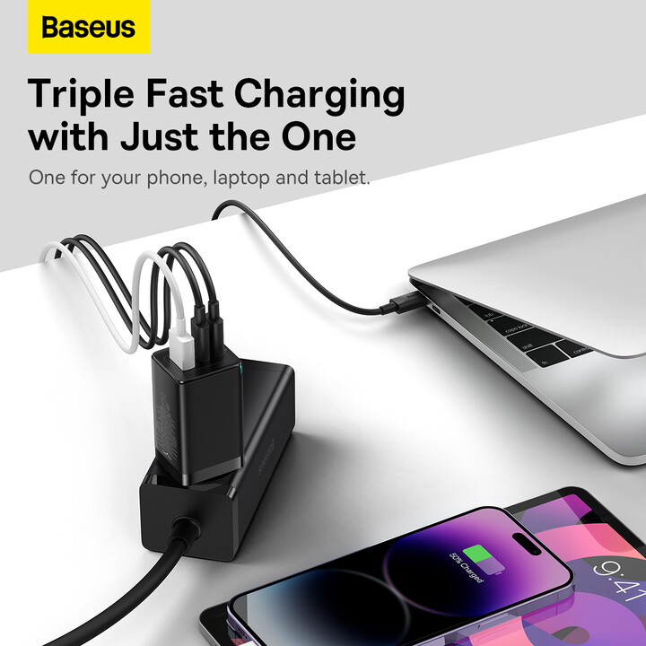 Karikues Baseus GaN5 Pro, 2x USB-C, USB-A, 65W, i zi