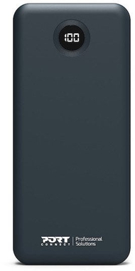 Powerbank Port Designs Powerbank 10000mAh, 20W, me kabllo të integruara, i zi