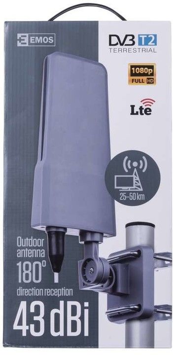 Antenë e jashtme Emos EM-VO6, 0–80 km DVB-T2