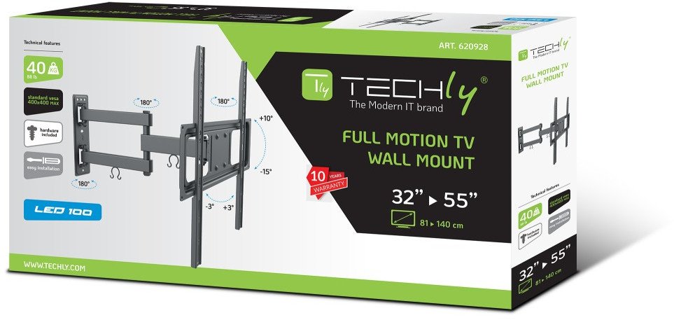 Ѕиден држач за телевизор Текли ICA PLB 320MT, 32 55\", 40kg, црн